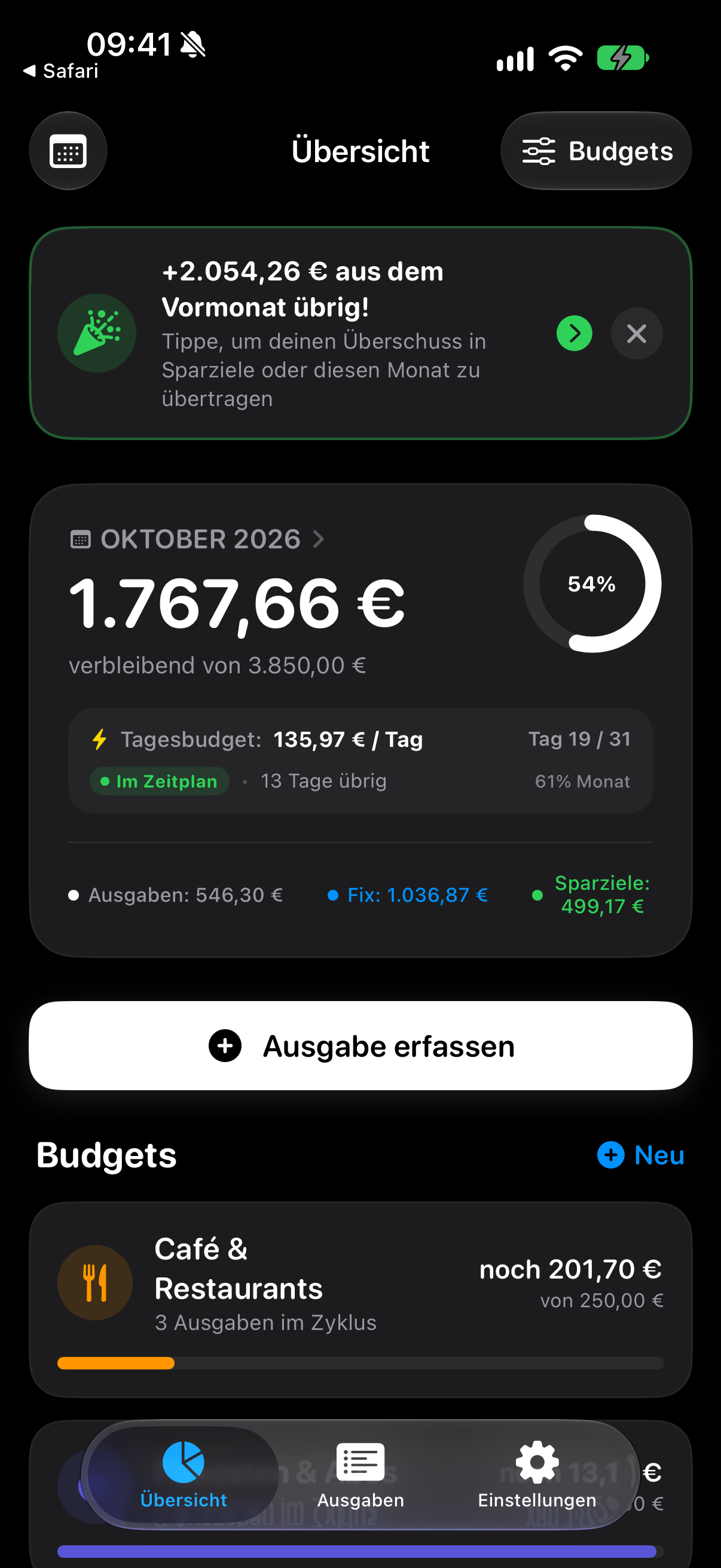 ORBIT Feature Ansicht